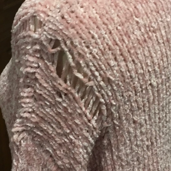 Destructed Chenille Sweater in Pretty Pink! - Picture 7 of 8